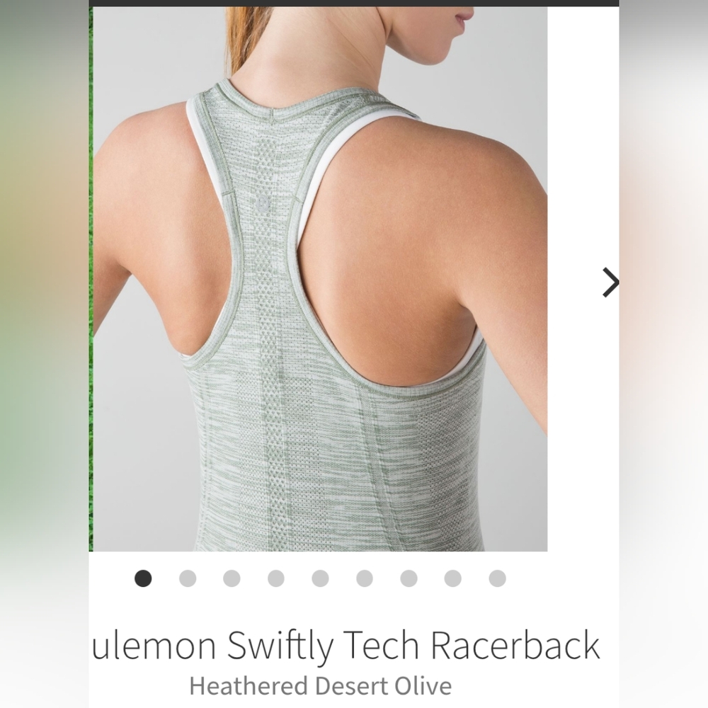 Lululemon Athletica Swiftly Racer Back Tank, Heathered desert olive, 4, NWOT
